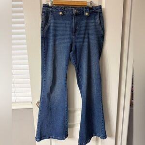 Michael Kors Selma Wide Leg Jeans High Rise | Size 10 | Flare Denim